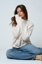 MOCK NECK LONG SLEEVE OVERSIZED KNIT SWEATER