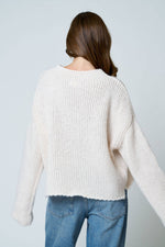 MOCK NECK LONG SLEEVE OVERSIZED KNIT SWEATER