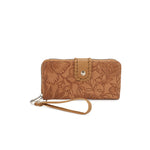 ZOILA ZIP AROUND BIFOLD TOOLED WRISTLET WALLET