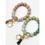 Beaded Keychain Wristlet Key Ring Bracelet