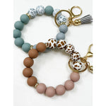 Beaded Keychain Wristlet Key Ring Bracelet