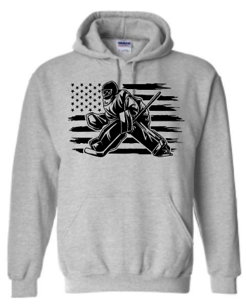 Goalie Design Hoodie, Sweatshirt or Tee Shirt *Pickup at tournament*